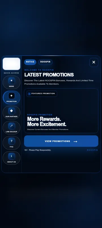 Roospins Casino mobile interface